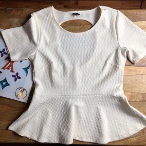 Cute used eggshell peplum tip